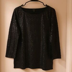 J. Crew Faded Black Sequin Top